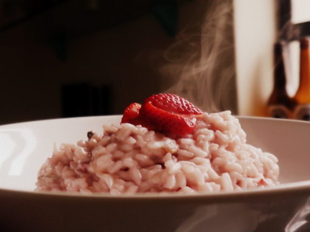 Receta de Risotto de Frutillas y Queso Azul: lo amé