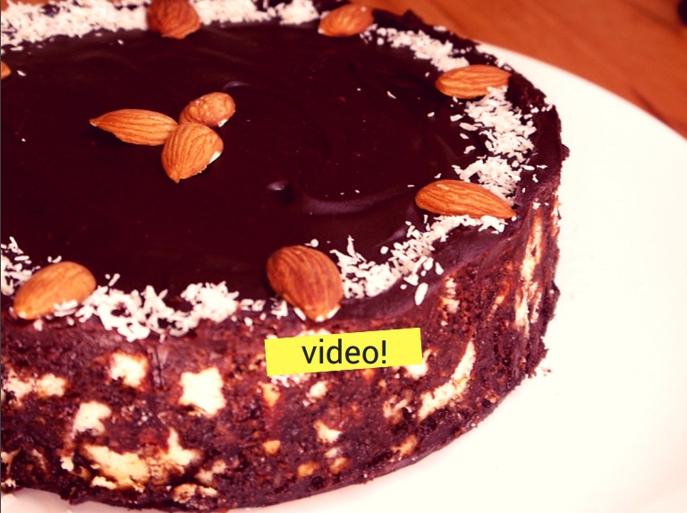 Torta de chocolate con galletitas y sin horno! Receta fácil